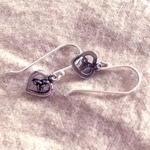 Silver Celtic Heart Earrings
